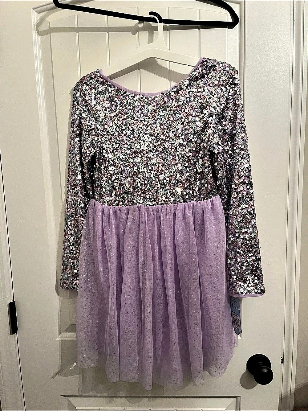 NWT Cat & Jack Girls Lavender Sequin Tulle Dress Size L (10/12)